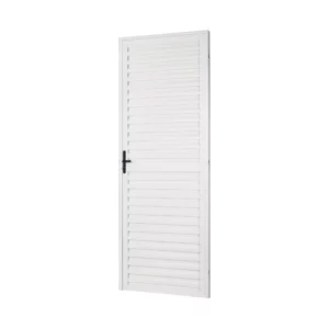 Porta de Alumínio Veneziana - 80x210 - Direita - Branca