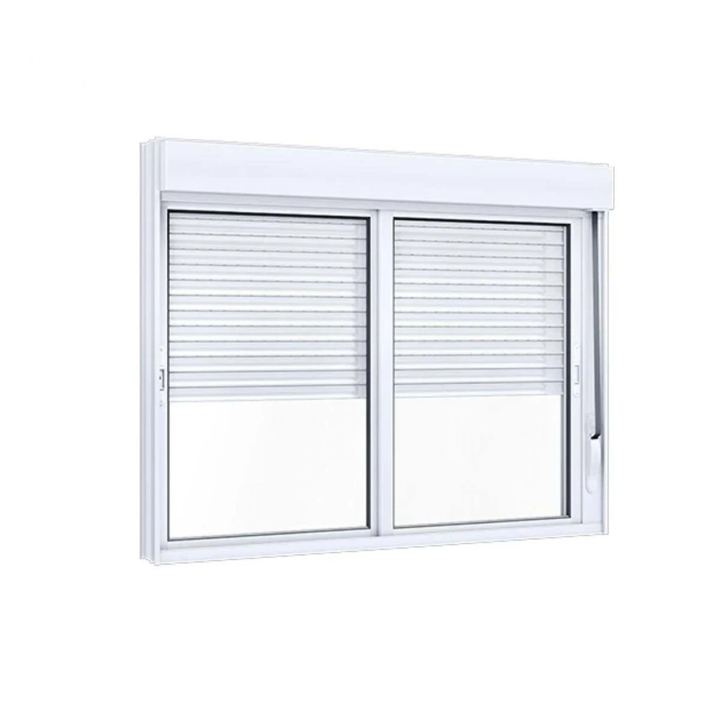 Janela de Aluminio Correr com Persiana - 2 Folhas - 120x120 Giusto Branca