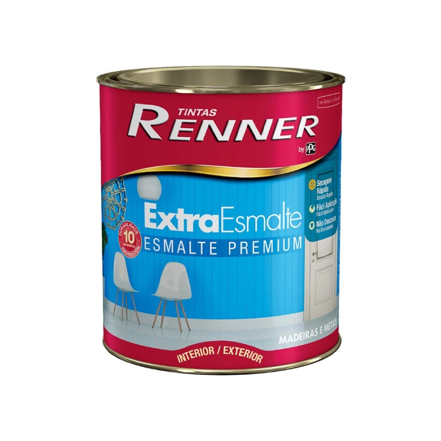 Tinta Esmalte Extra Brilhante Renner Branca - 0.9lt
