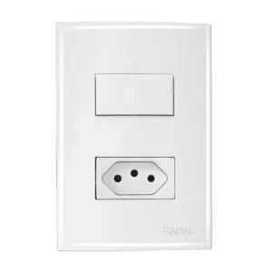 Interuptor Radial Emb. 1s C/tomada Branca