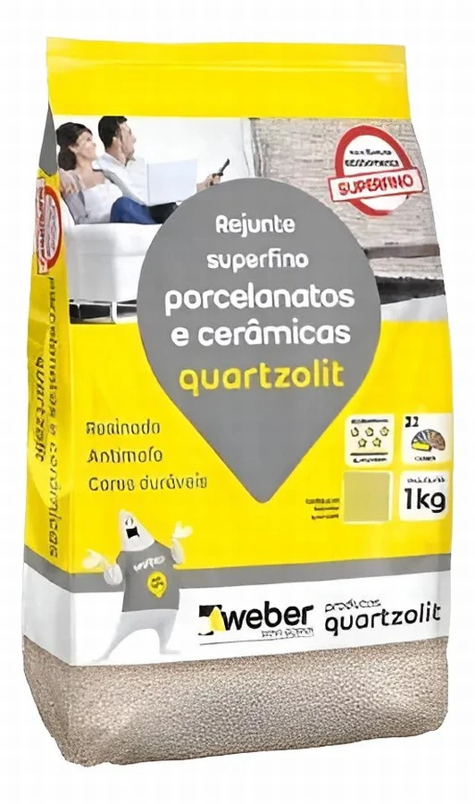 Rejunte Quartzolit Porcelanatos e Cerâmicas 1kg - Cinza Platina
