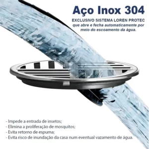 Grelha Quadrada 150mm Fecho Automatico Lorenzetti